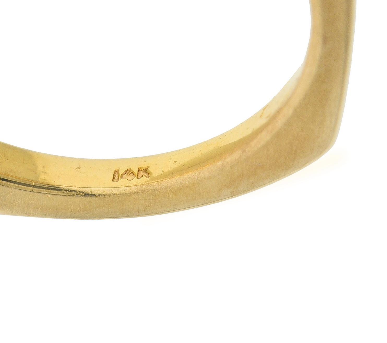 Contemporary 0.26 CTW Diamond 14 Karat Yellow Gold Stacking Band Ring