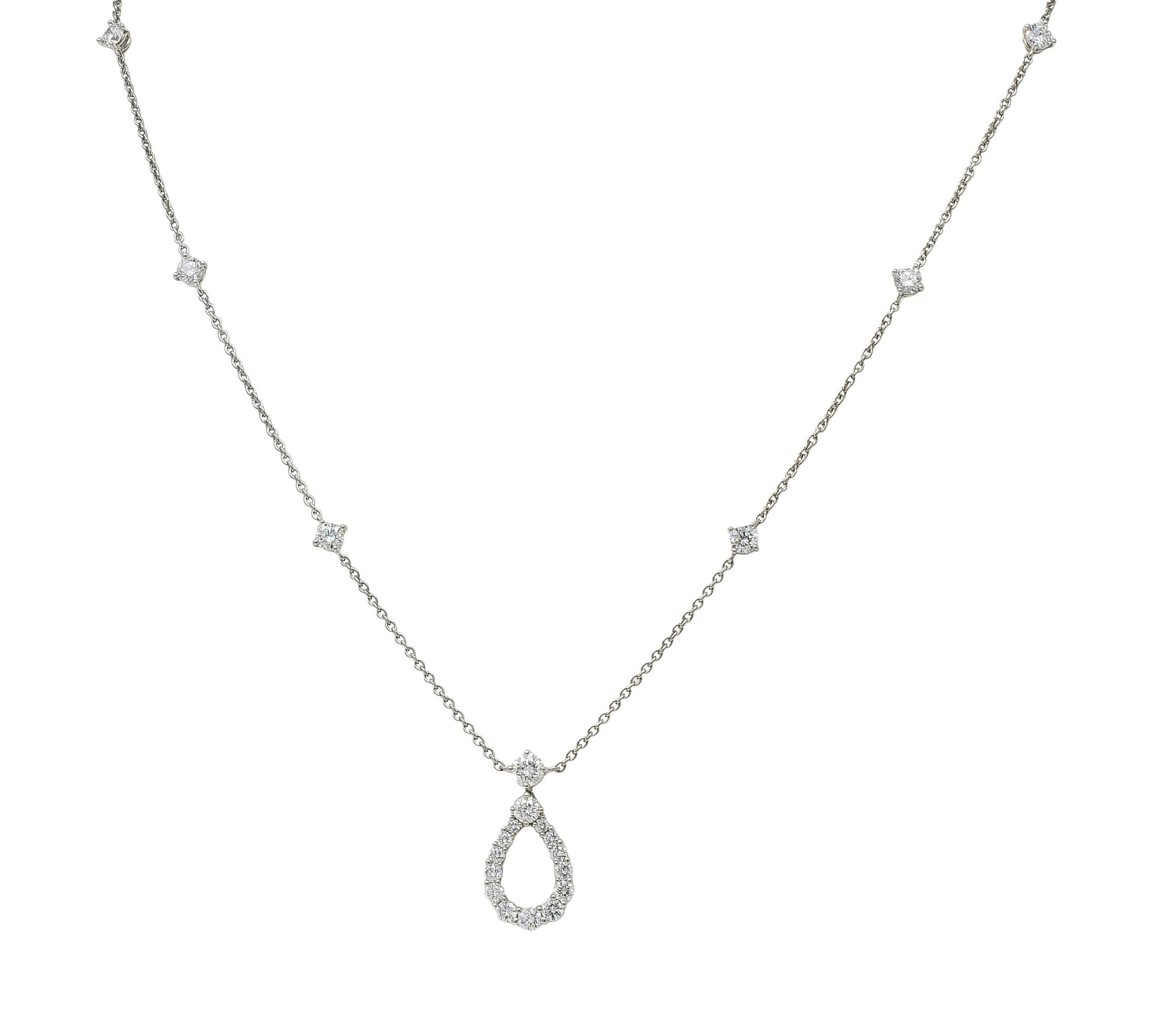 Harry Winston 2.65 CTW Diamond Platinum Contemporary Loop Station Necklace