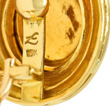 Elizabeth Locke 19 Karat Yellow Gold Fly Intaglio Insect Bug Circle Earrings