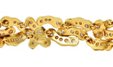 1960's French 7.13 CTW Diamond 18K Gold Vintage Organic Panther Link Bracelet