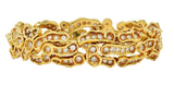 1960's French 7.13 CTW Diamond 18K Gold Vintage Organic Panther Link Bracelet