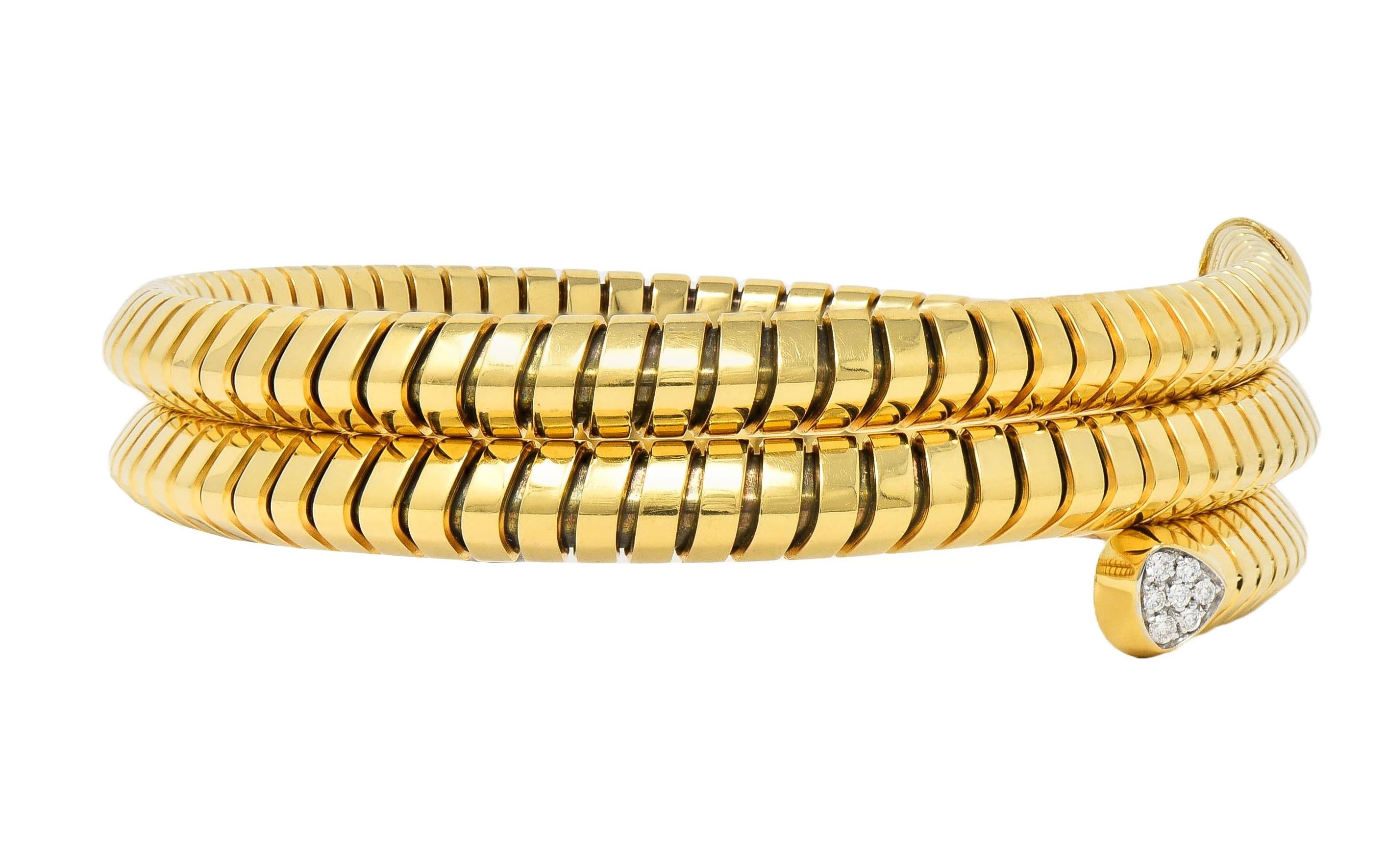 Marina B Contemporary Diamond 18K Gold Trisolina Triple Tubogas Wrap Bracelet