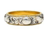 Mario Buccellati 1950's 18K Gold Silver Brunito Fruit Vintage Eternity Band Ring