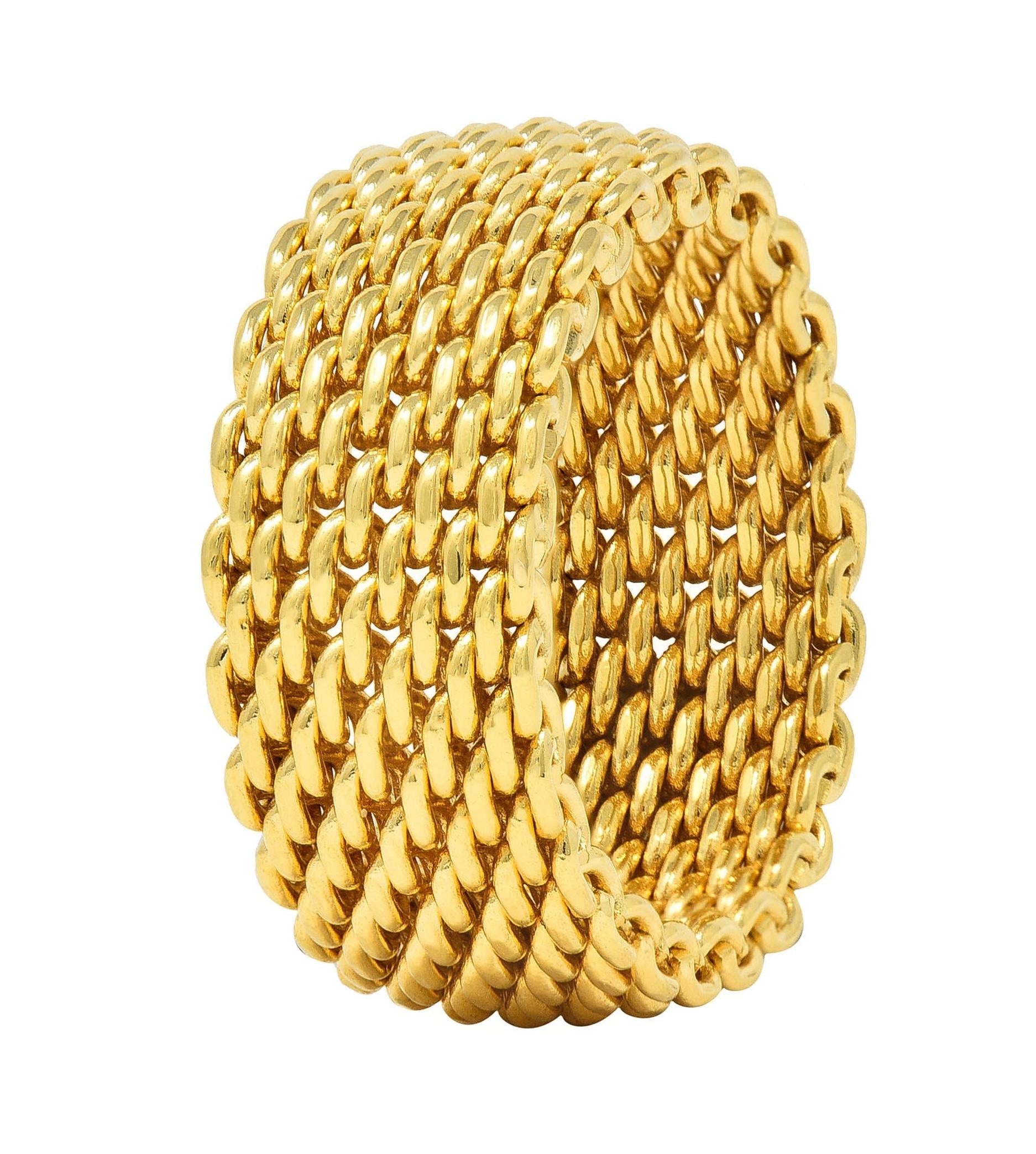 Tiffany & Co. Unisex 18 Karat Yellow Gold Mesh Somerset Wide Band Ring