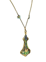 Art Nouveau Plique-A-Jour Enamel 14 Karat Gold Antique Swan Pendant Necklace