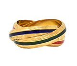 Hermès Paris 1970's Enamel 18 Karat Yellow Gold Trinity Vintage Rolling Ring