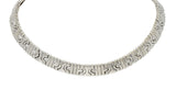 Bulgari 1980's 18 Karat White Gold Vintage Parentesi Collar Necklace