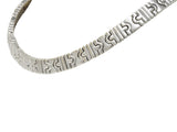 Bulgari 1980's 18 Karat White Gold Vintage Parentesi Collar Necklace