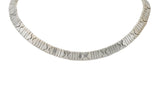 Bulgari 1980's 18 Karat White Gold Vintage Parentesi Collar Necklace