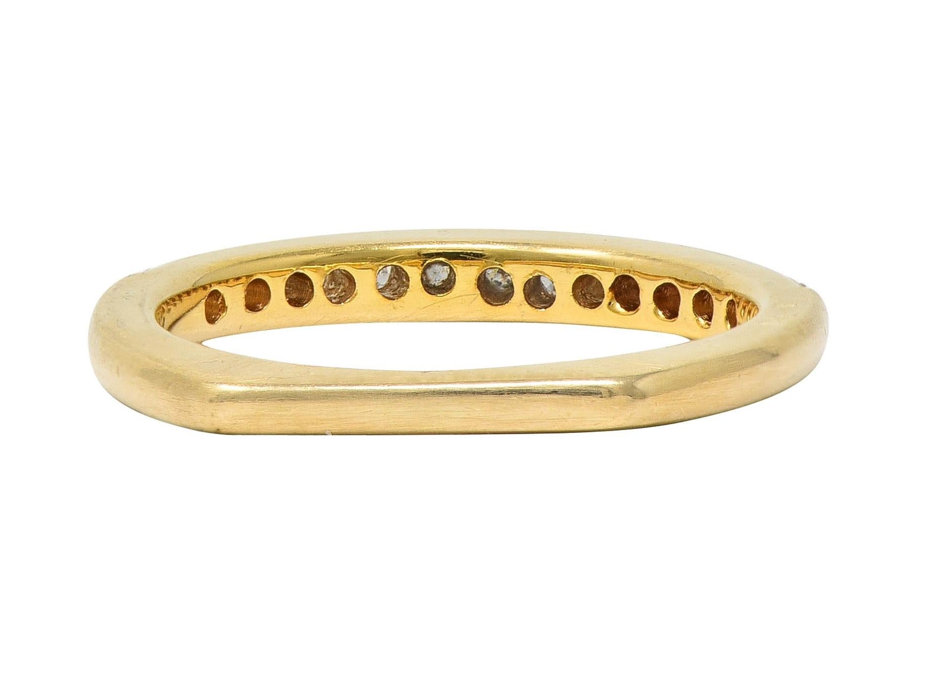 Contemporary 0.26 CTW Diamond 14 Karat Yellow Gold Stacking Band Ring