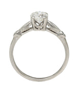 Mid-Century 0.55 CTW Transitional Cut Diamond Platinum Vintage Engagement Ring