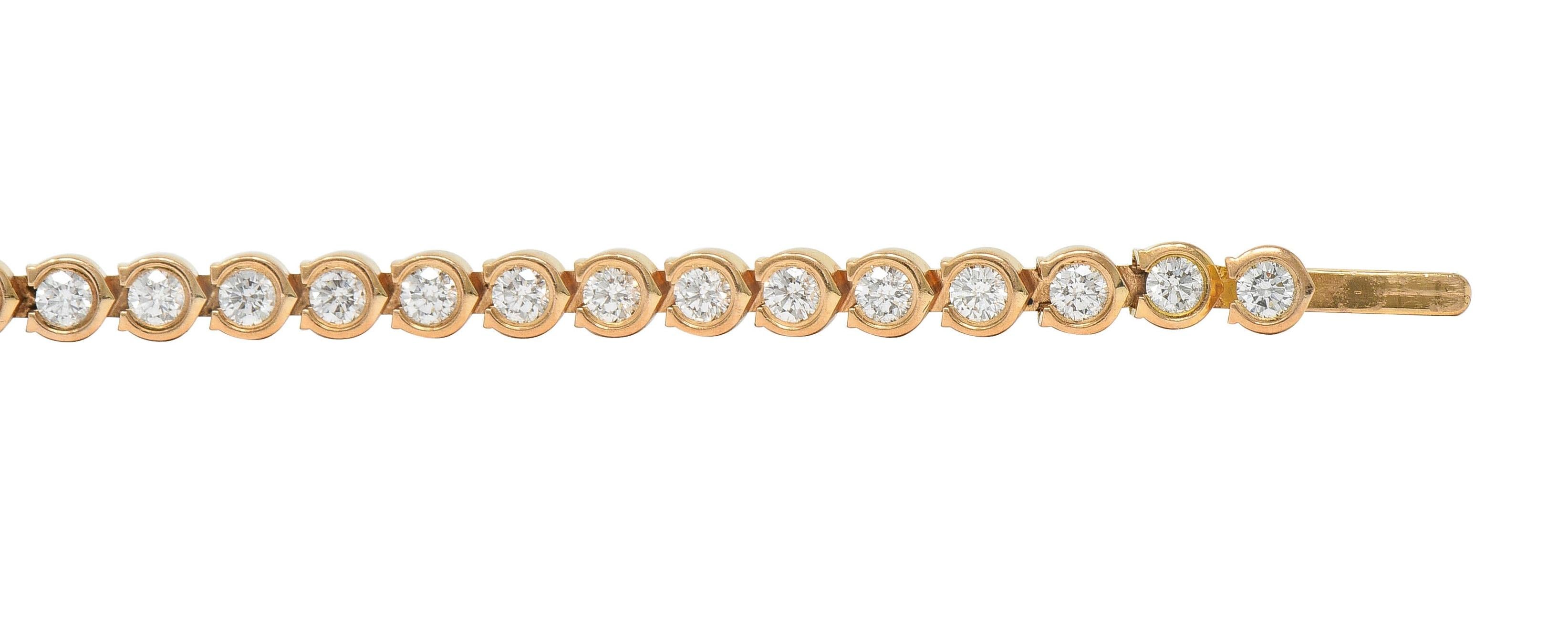 Cartier 1.54 CTW Diamond 18 Karat Rose Gold C De Cartier Line Bracelet