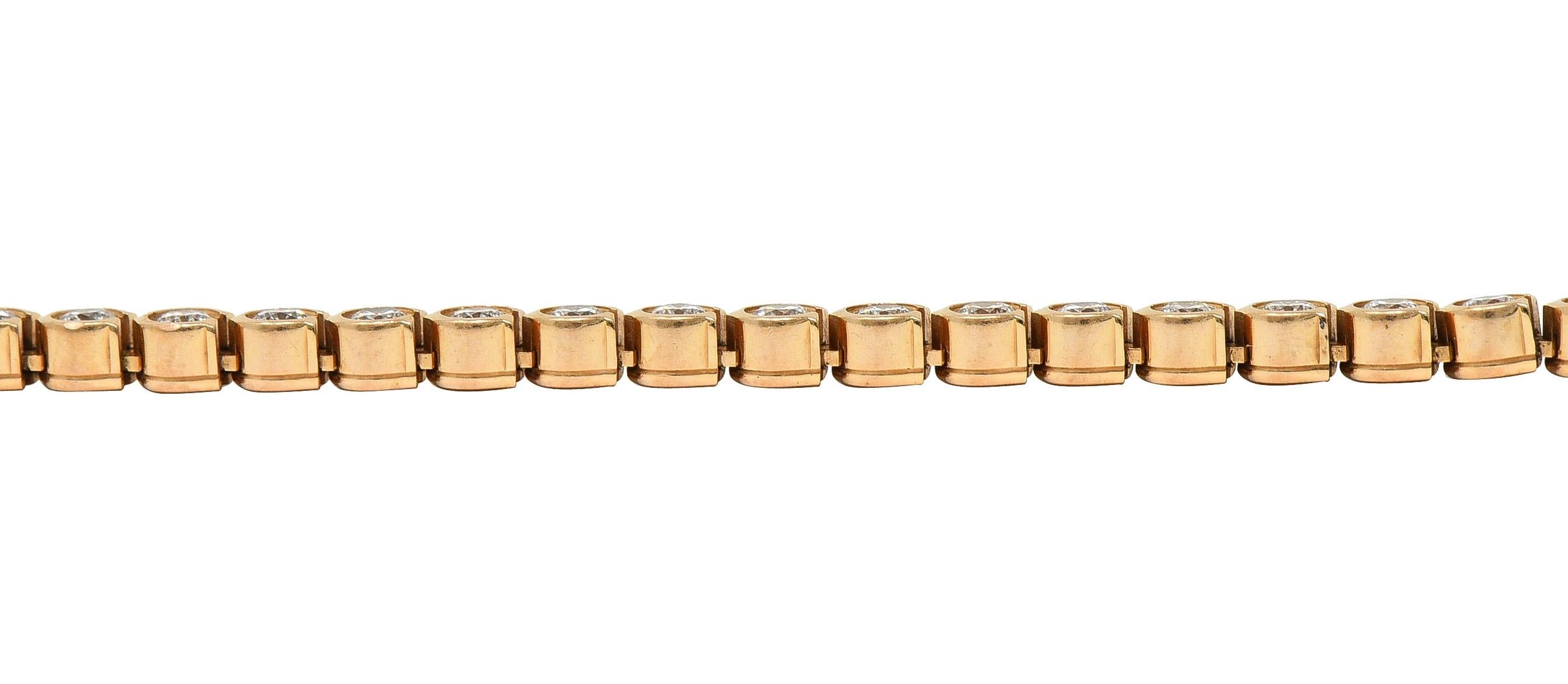 Cartier 1.54 CTW Diamond 18 Karat Rose Gold C De Cartier Line Bracelet