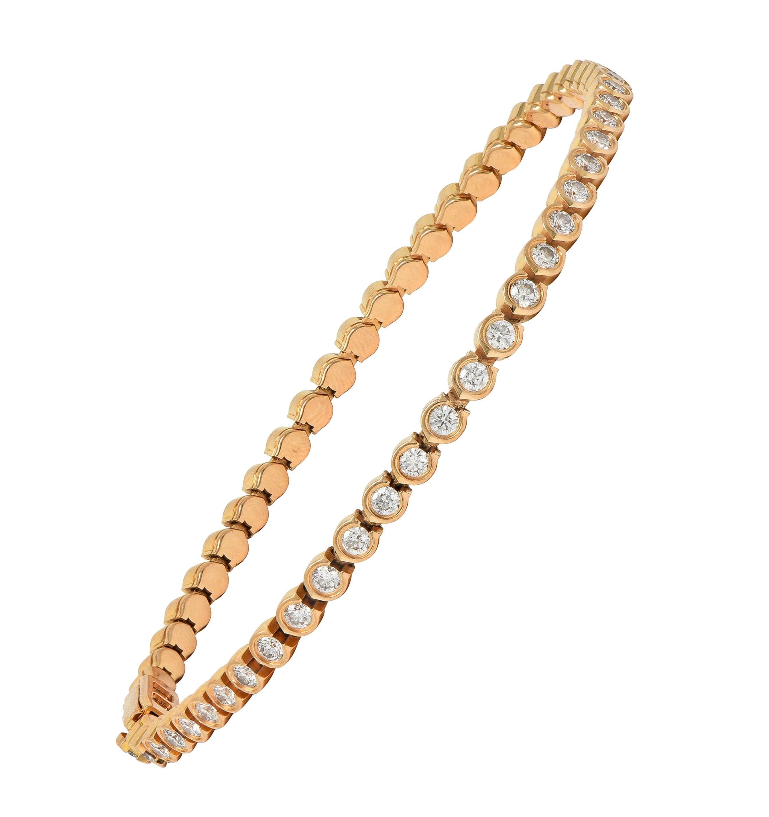 Cartier 1.54 CTW Diamond 18 Karat Rose Gold C De Cartier Line Bracelet