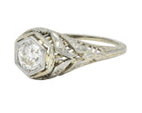 Art Deco Old Mine Diamond 18K Gold Vintage Orange Blossom Engagement Ring