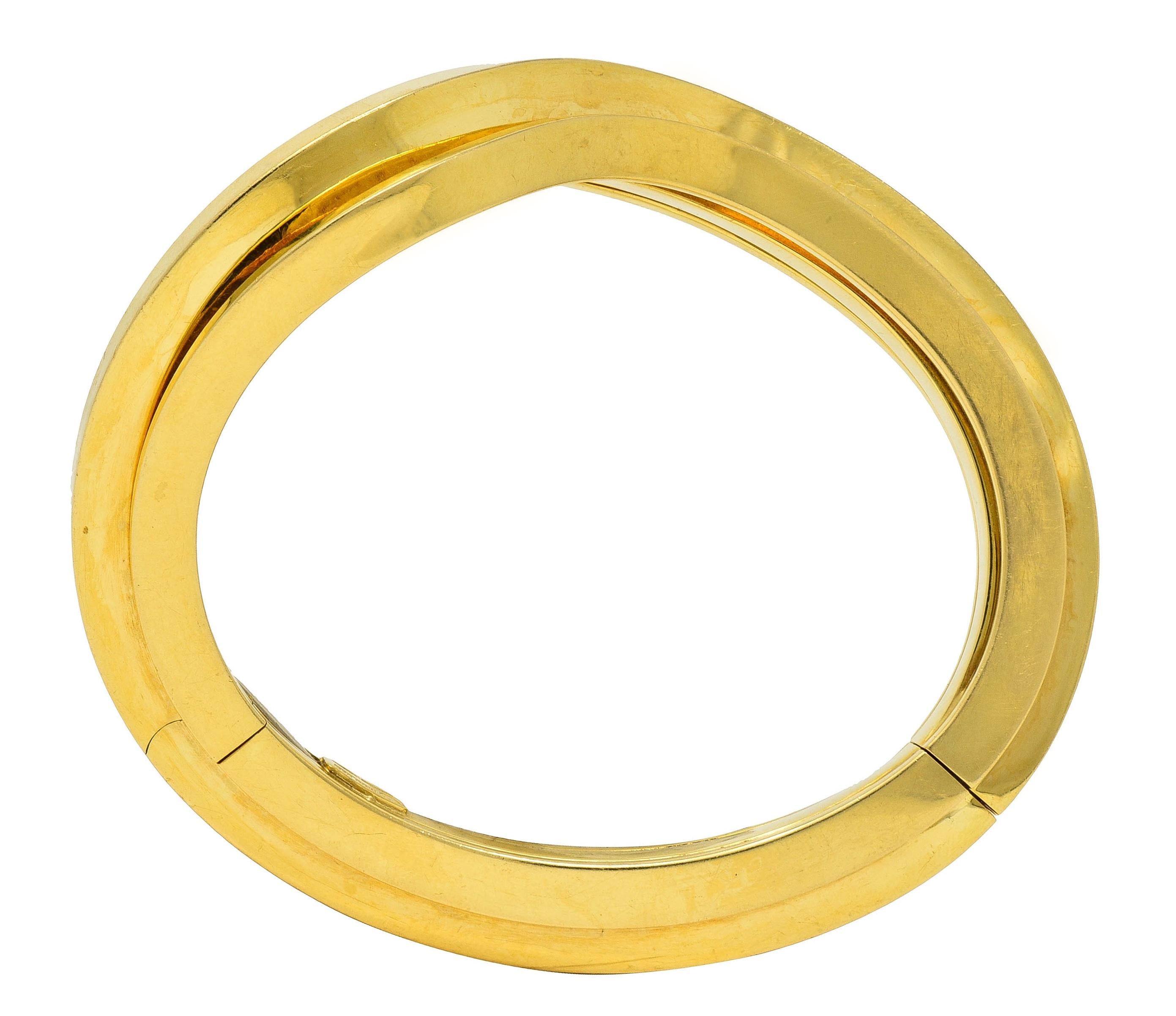 Pesavento 2000's 18 Karat Yellow Gold Modernist Wave Bangle Bracelet