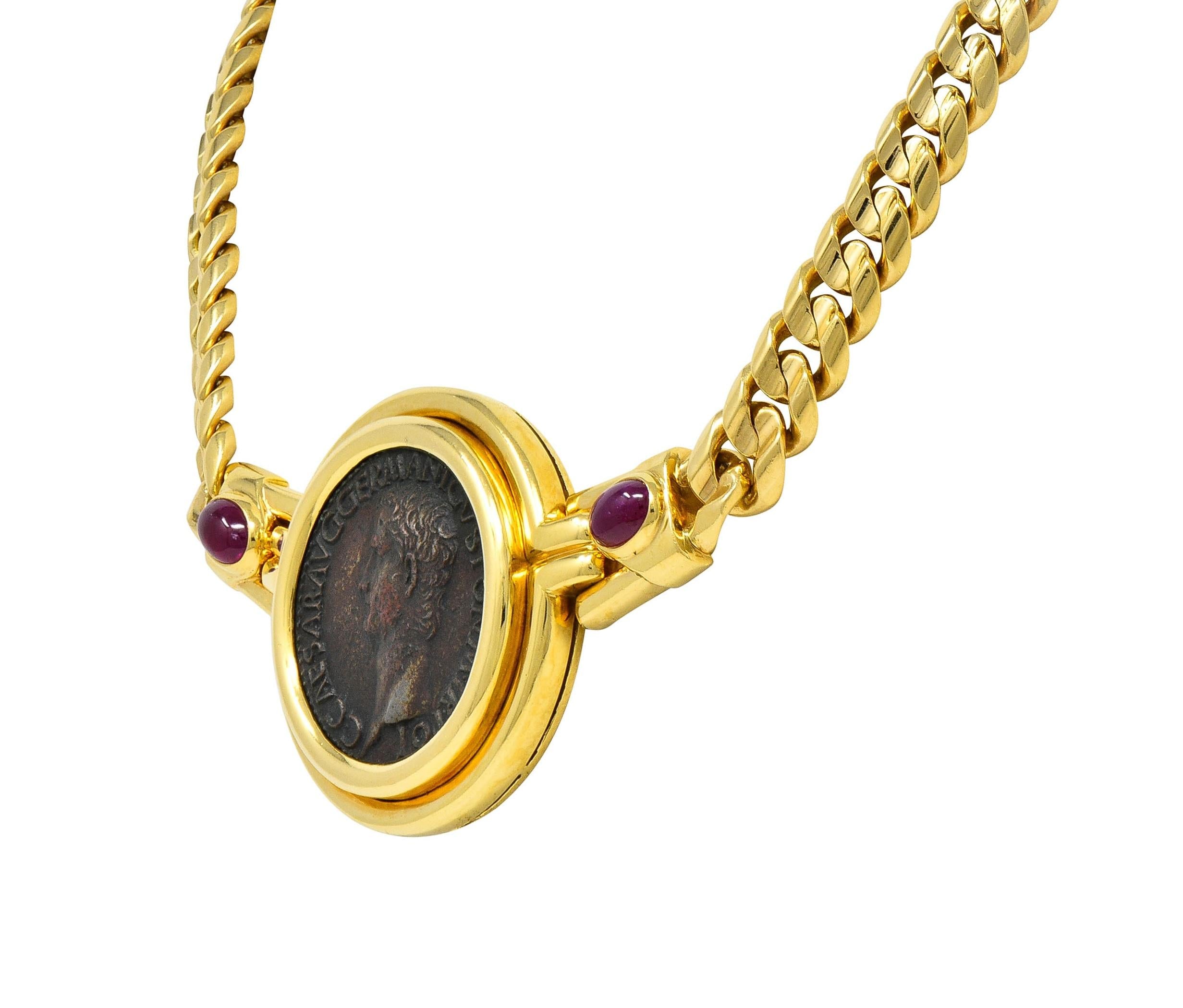 Bulgari Ruby Ancient Coin 18 Karat Gold Monete Roman Caligula Collar Necklace