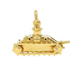 Sloan & Co. Retro 14 Karat Yellow Gold Vintage Articulating Tank Charm