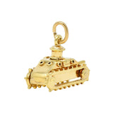 Sloan & Co. Retro 14 Karat Yellow Gold Vintage Articulating Tank Charm