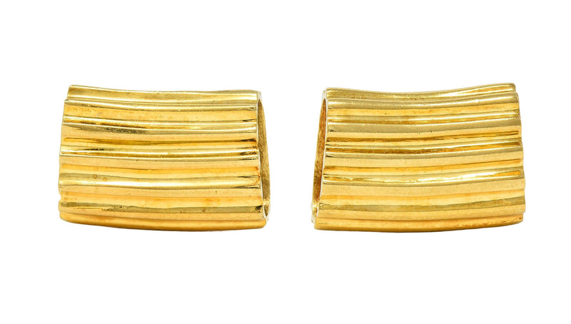 Aldo Cipullo 1970's 18 Karat Yellow Gold Vintage Rigatoni Earrings