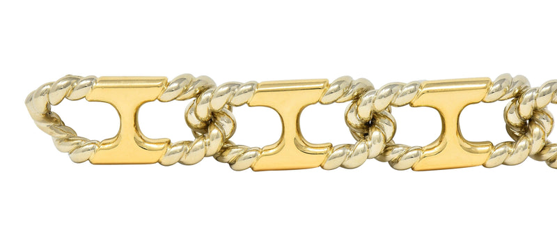 Van Cleef & Arpels 1972 18K Two-Tone Gold Twisted Rope Vintage Link Bracelet