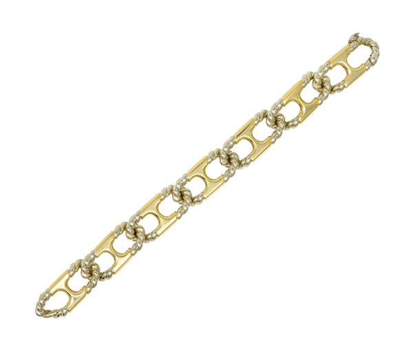 Van Cleef & Arpels 1972 18K Two-Tone Gold Twisted Rope Vintage Link Bracelet