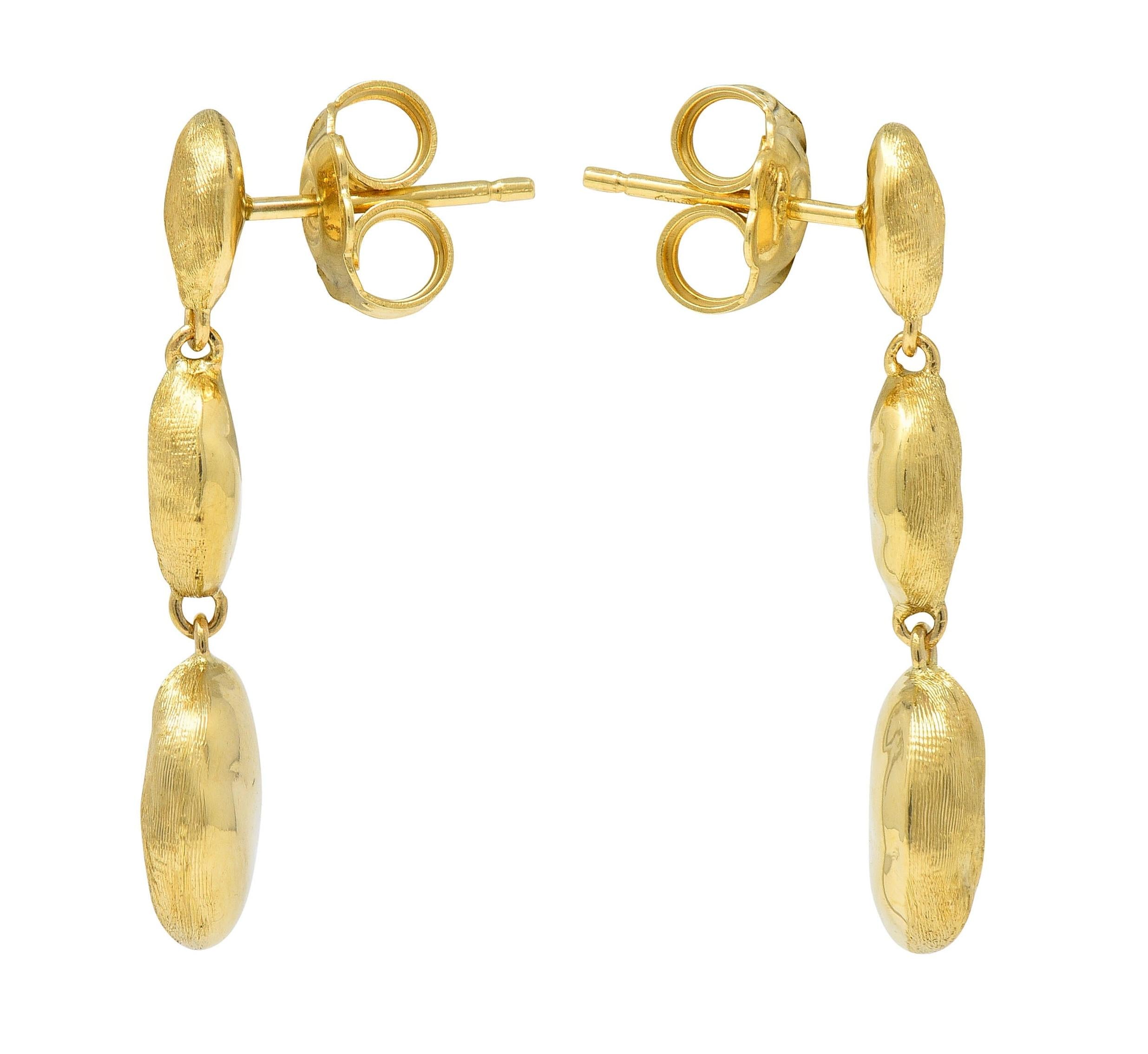 Marco Bicego Brushed 18 Karat Yellow Gold Siviglia Drop Earrings