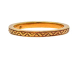 1990's 18 Karat Yellow Gold Zig-Zag Vintage Stacking Wedding Band Ring