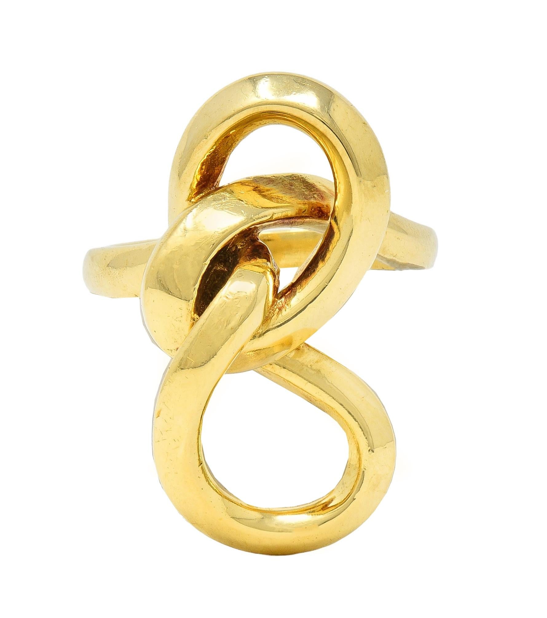 Van Cleef & Arpels 1969 Modernist French 18 Karat Yellow Gold Vintage Knot Ring