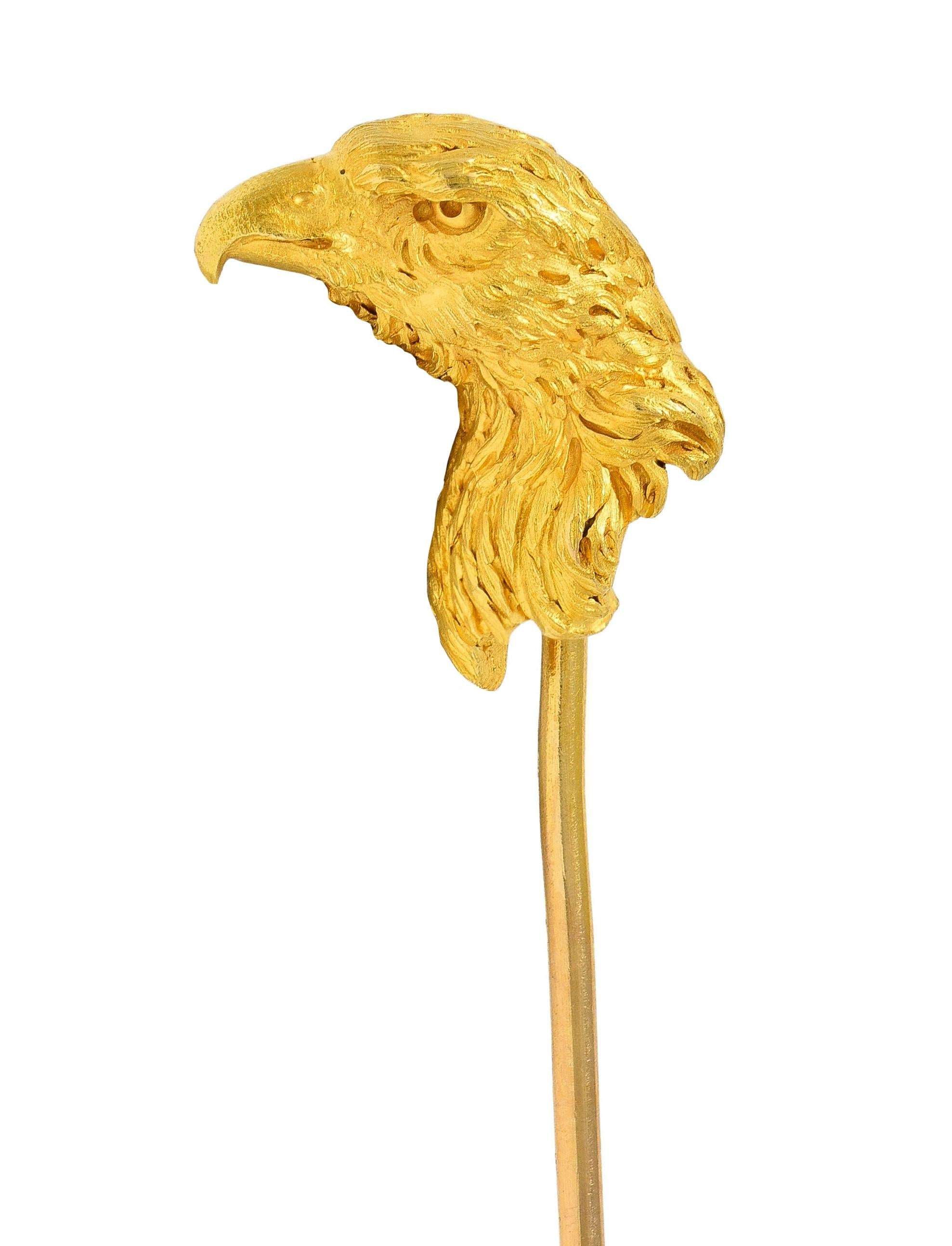 French Late Victorian 18 Karat Yellow Antique Gold Eagle Bird Stickpin