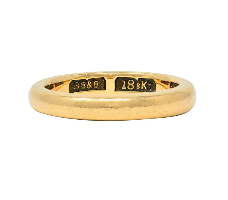 Bailey Banks & Biddle 1915 18 Karat Yellow Gold Antique Wedding Band Ring