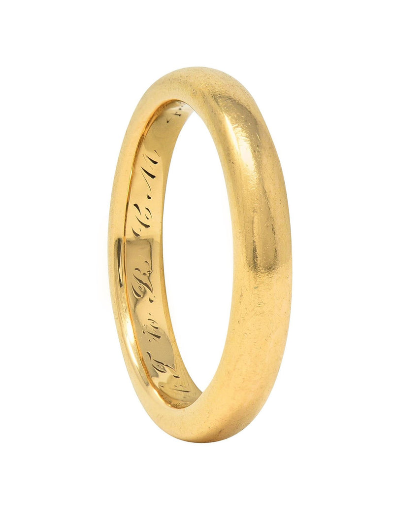 Bailey Banks & Biddle 1915 18 Karat Yellow Gold Antique Wedding Band Ring