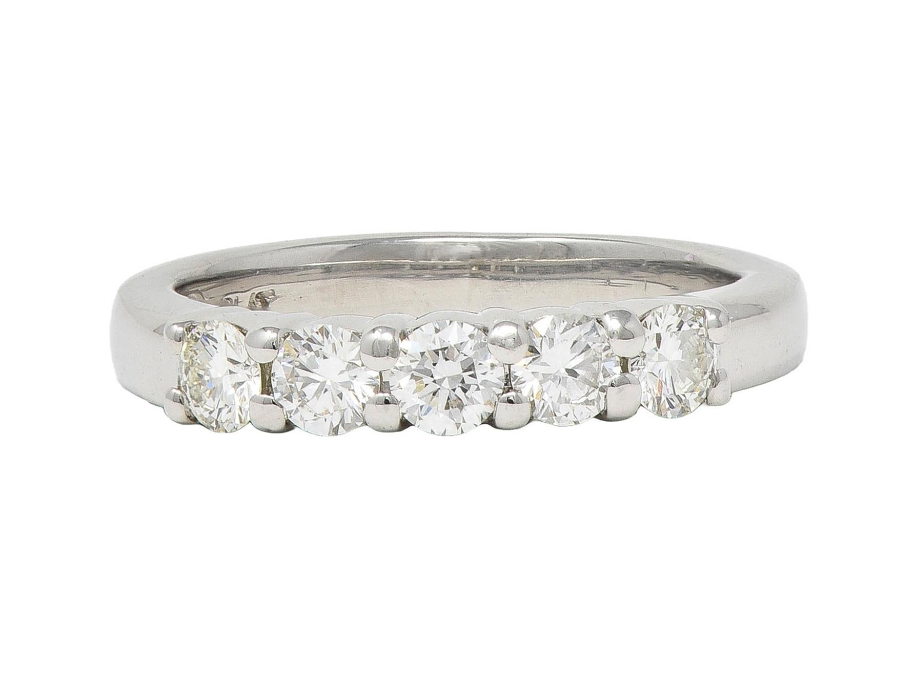 Contemporary 0.50 CTW Diamond Platinum Stacking Wedding Band Ring