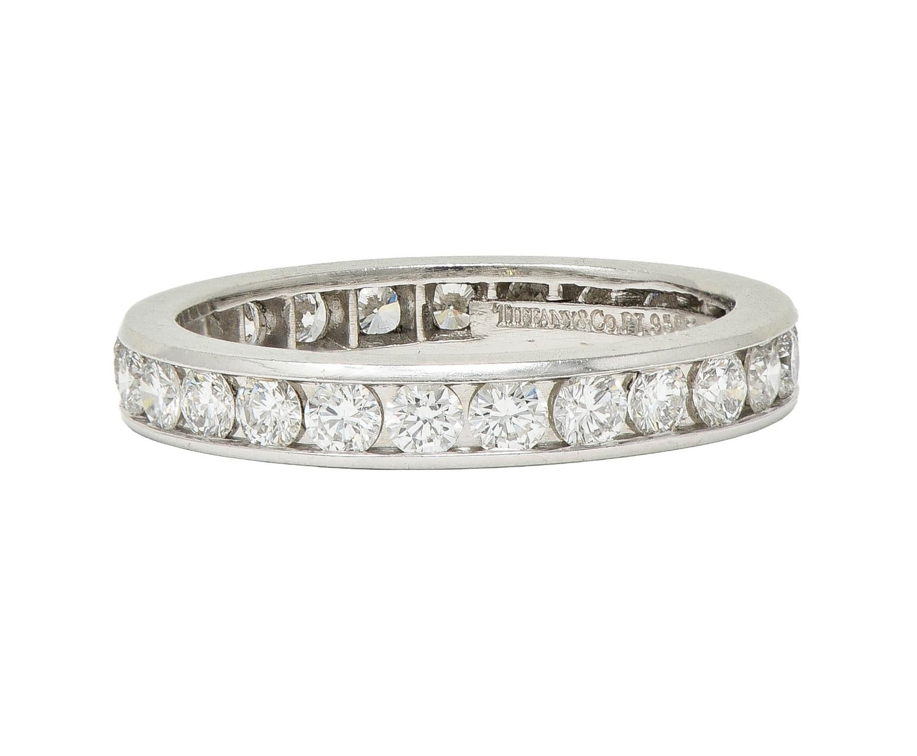 Tiffany & Co. 1.00 CTW Diamond Platinum Eternity Contemporary Wedding Band Ring