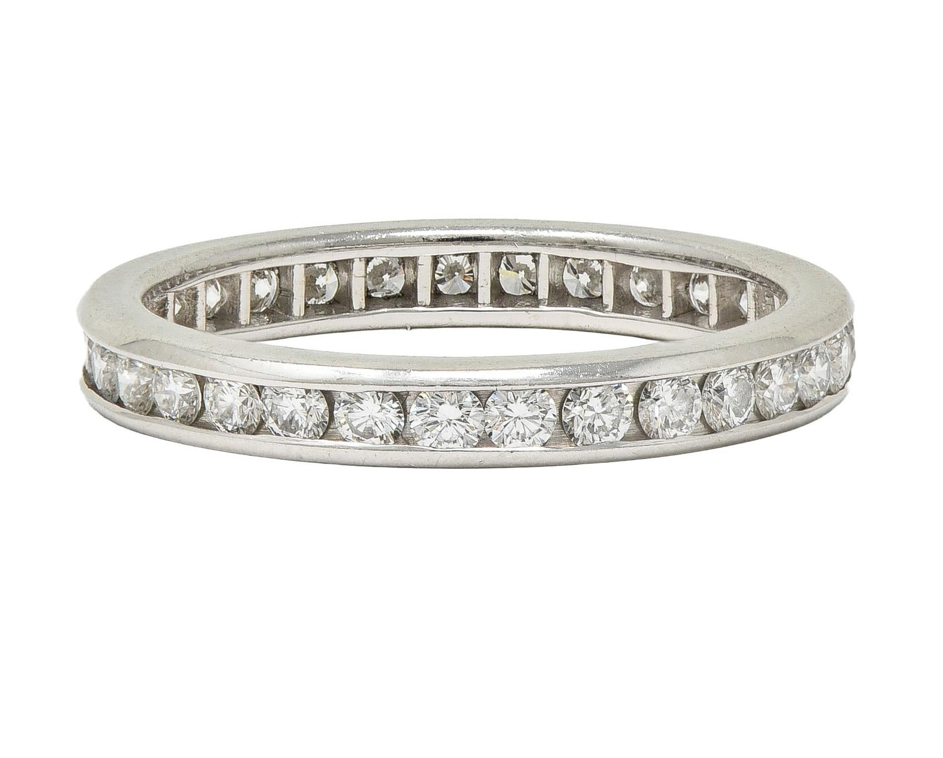 Tiffany & Co. 2000's 0.90 CTW Diamond Platinum Eternity Wedding Band Ring