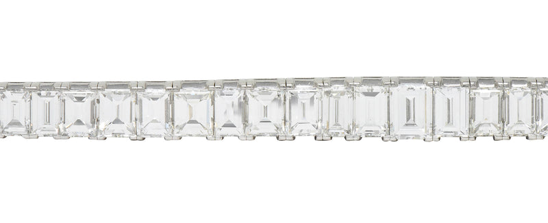 Mid-Century 25.20 CTW Rectangular Step Diamond Platinum Vintage Line Bracelet