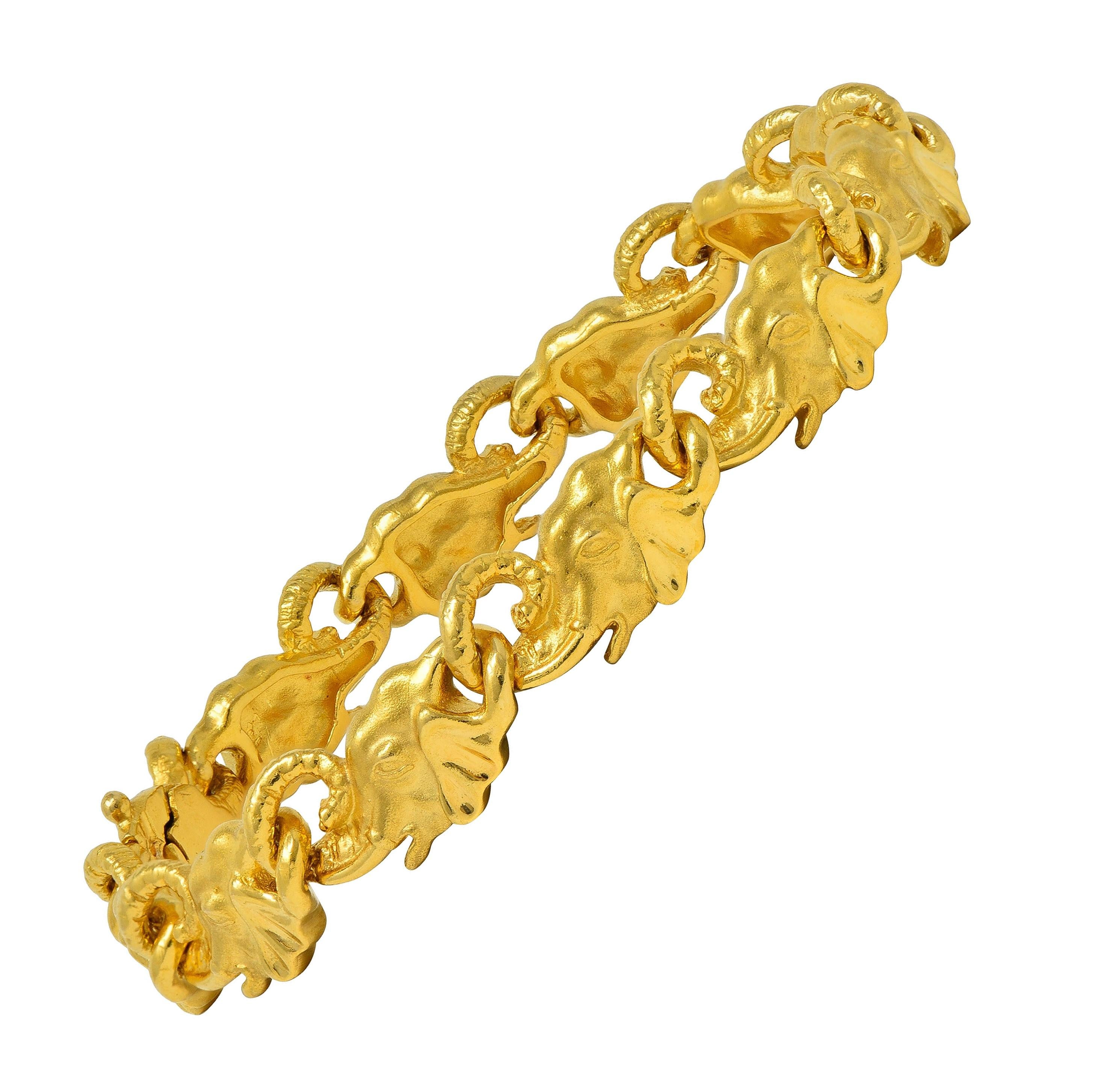 Carrera y Carrera 18 Karat Yellow Gold Elephant Animal Link Bracelet