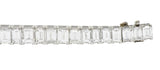 Mid-Century 25.20 CTW Rectangular Step Diamond Platinum Vintage Line Bracelet