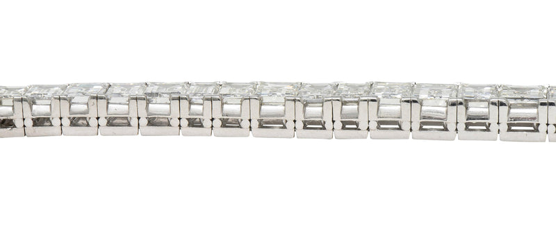 Mid-Century 25.20 CTW Rectangular Step Diamond Platinum Vintage Line Bracelet