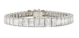 Mid-Century 25.20 CTW Rectangular Step Diamond Platinum Vintage Line Bracelet