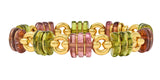 Bulgari 1990s Tourmaline 18 Karat Yellow Gold Vintage Link Bracelet