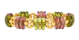 Bulgari 1990s Tourmaline 18 Karat Yellow Gold Vintage Link Bracelet