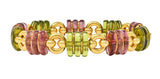 Bulgari 1990s Tourmaline 18 Karat Yellow Gold Vintage Link Bracelet