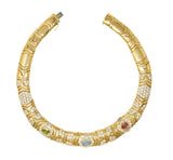 Bulgari 29.45 CTW Diamond Multi-Gem 18K Gold Vintage Parentesi Collar Necklace