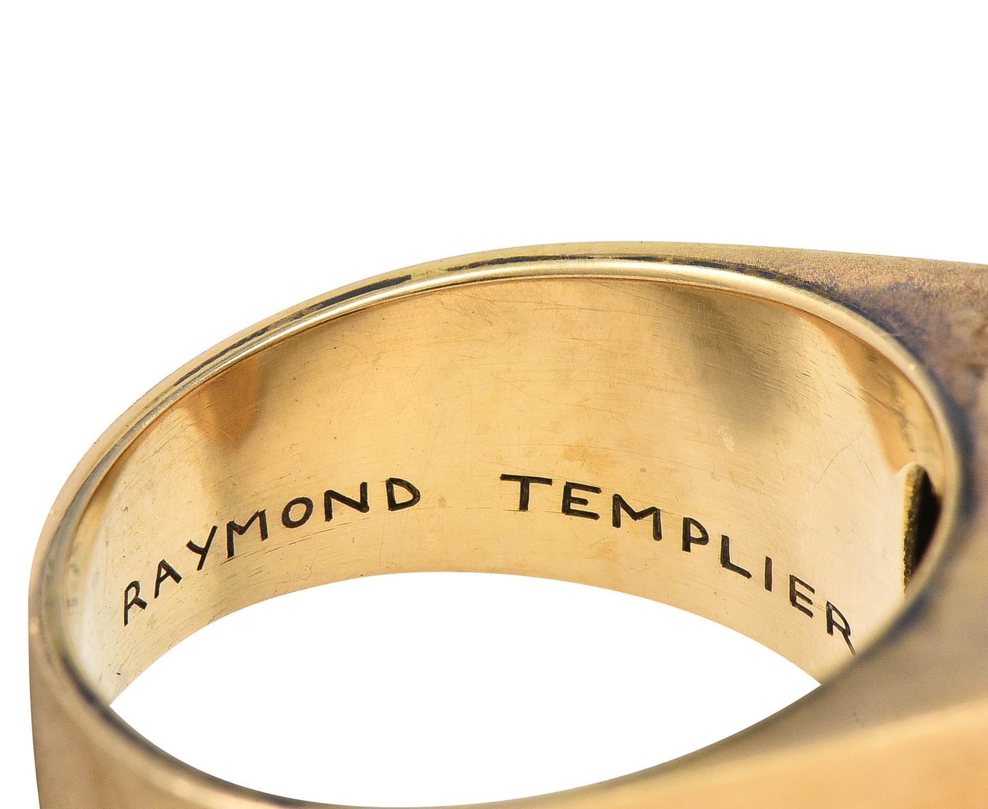 Raymond Templier Art Deco French Diamond Platinum 18K Gold Vintage Ring