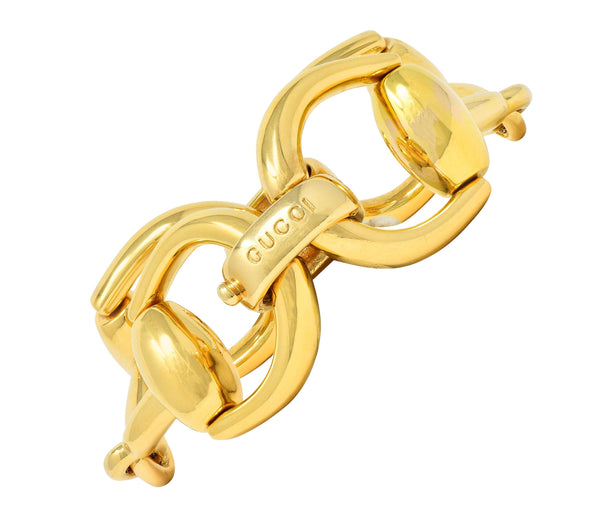 Gucci 18 Karat Yellow Gold Vintage Horsebit Link Bracelet