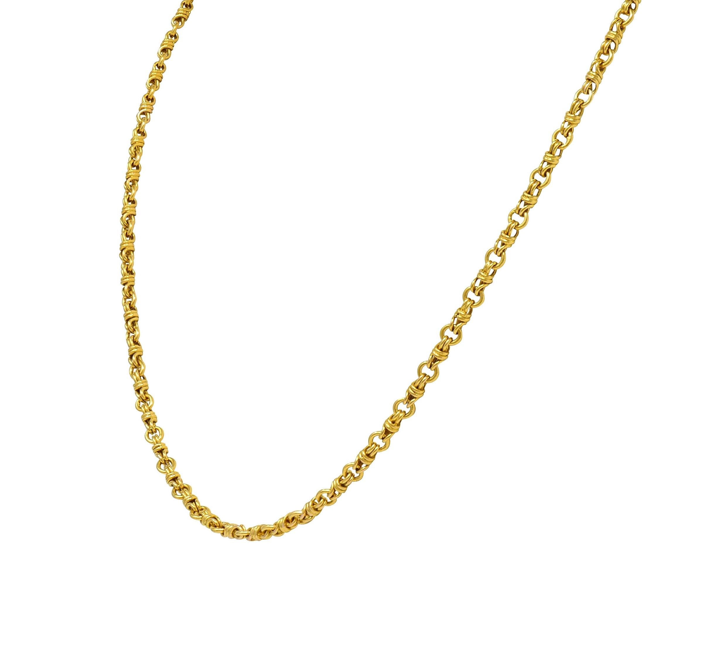 Vintage 14 Karat Yellow Gold Infinity Link Chain Necklace