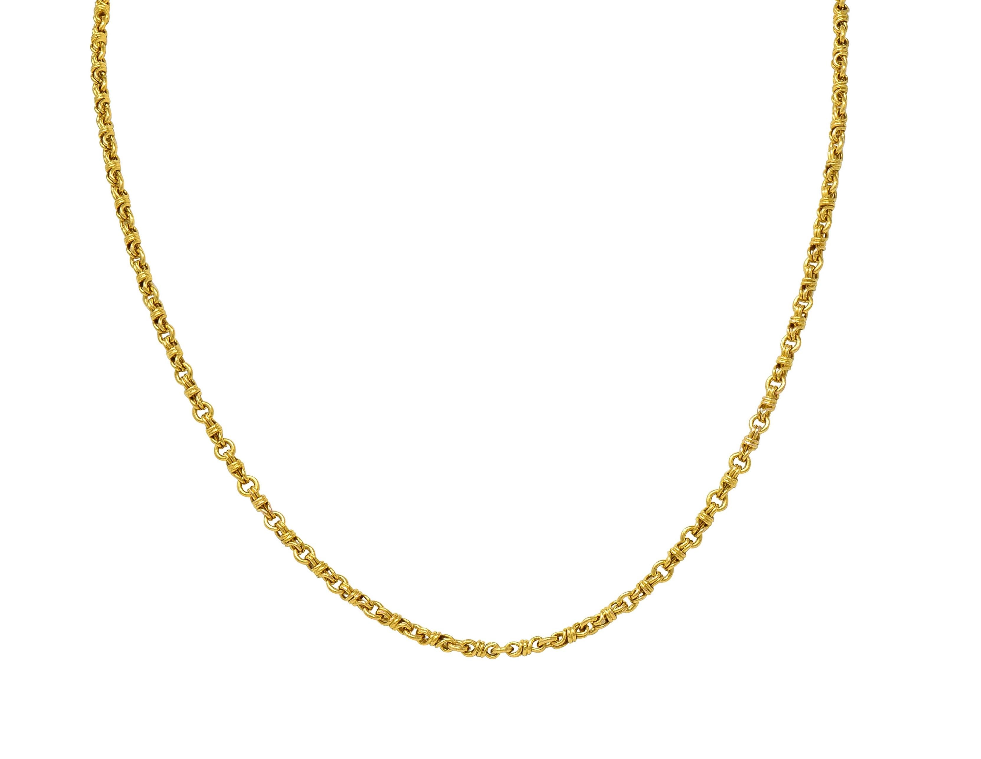 Vintage 14 Karat Yellow Gold Infinity Link Chain Necklace