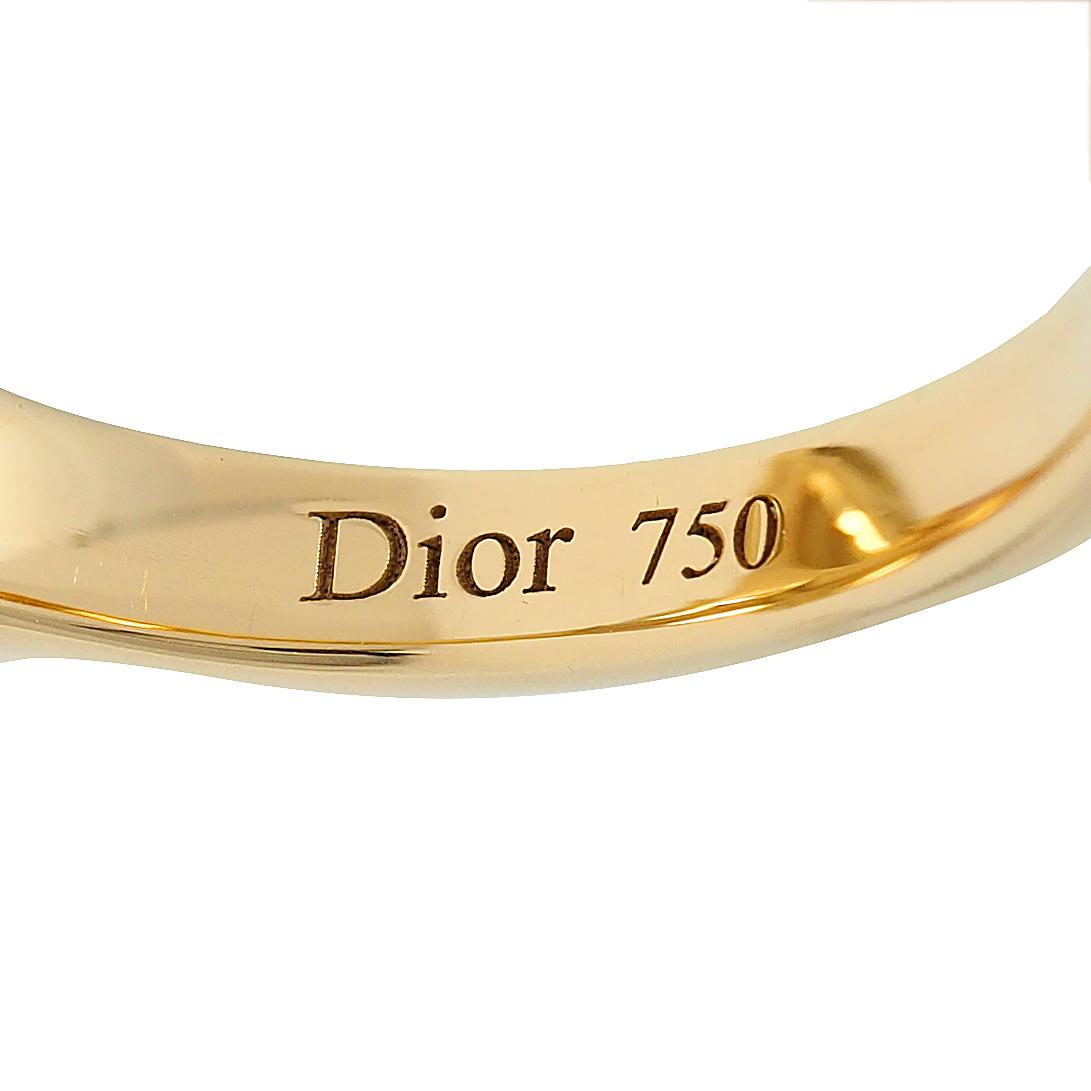 Dior French Lemon Quartz Tourmaline Topaz 18K Gold Three Stone Cocktail Ring