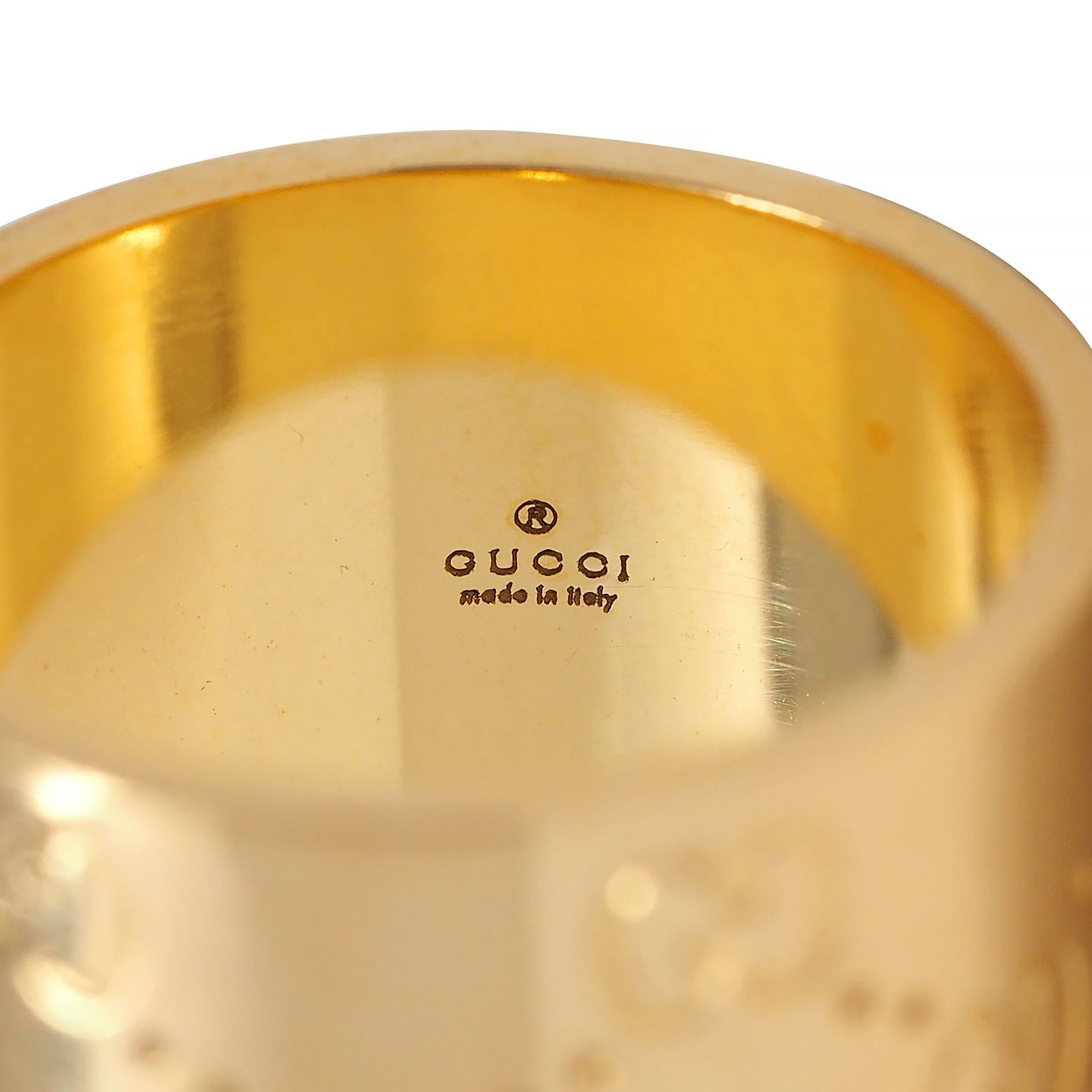 Gucci Contemporary 18 Karat Yellow Gold Icon Wide Band Ring